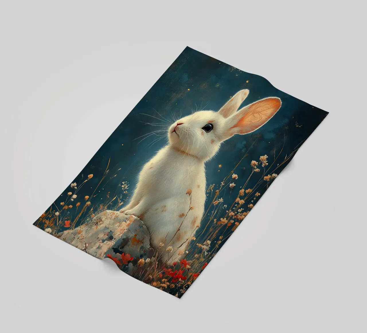 Un coniglio pieno di gioia di vivere telo mare da Nikis Art Studio