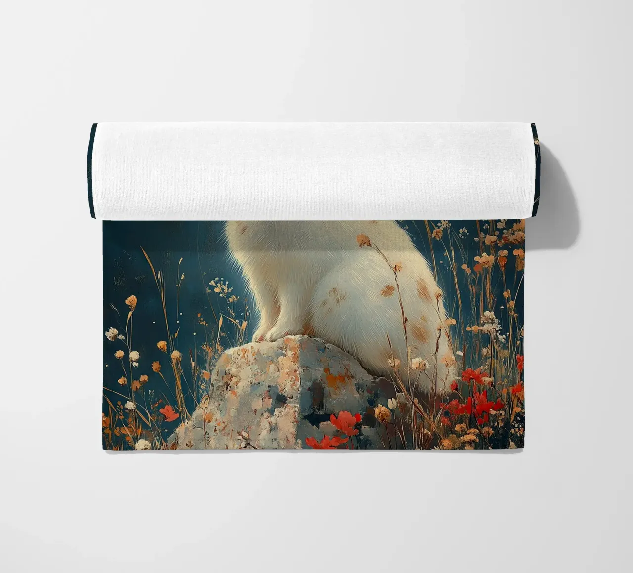 Un coniglio pieno di gioia di vivere telo mare da Nikis Art Studio