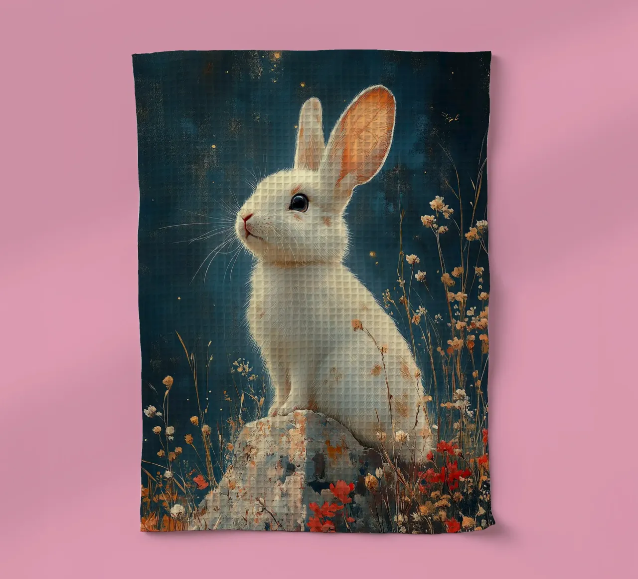 Un coniglio pieno di gioia di vivere canovaccio da cucina da Nikis Art Studio