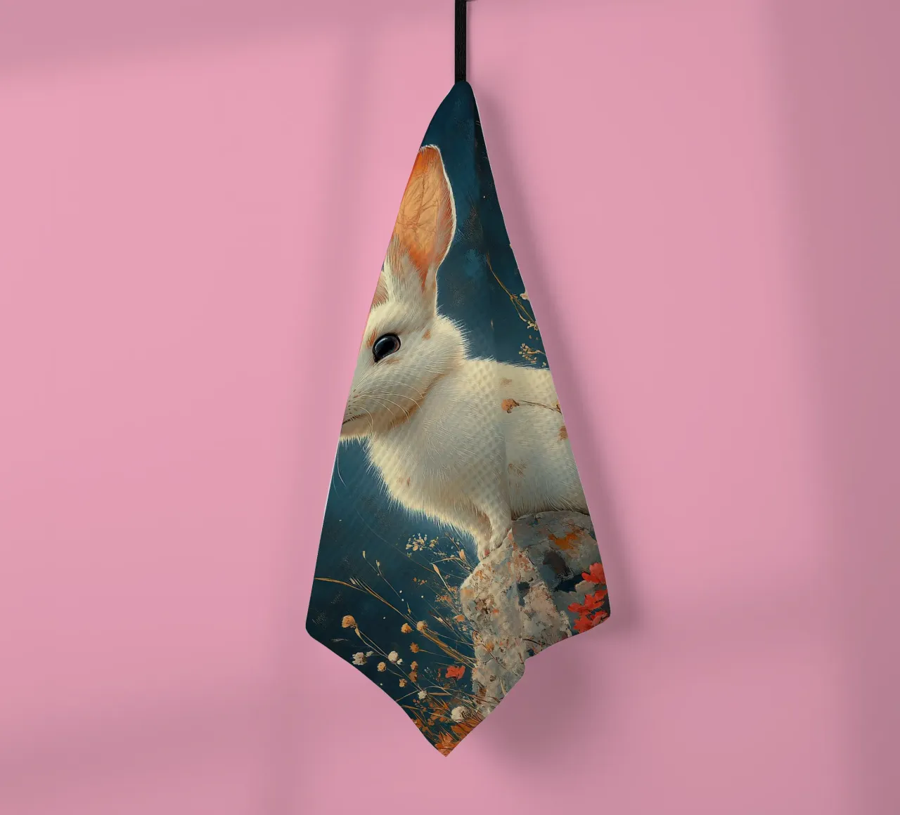 Un coniglio pieno di gioia di vivere canovaccio da cucina da Nikis Art Studio