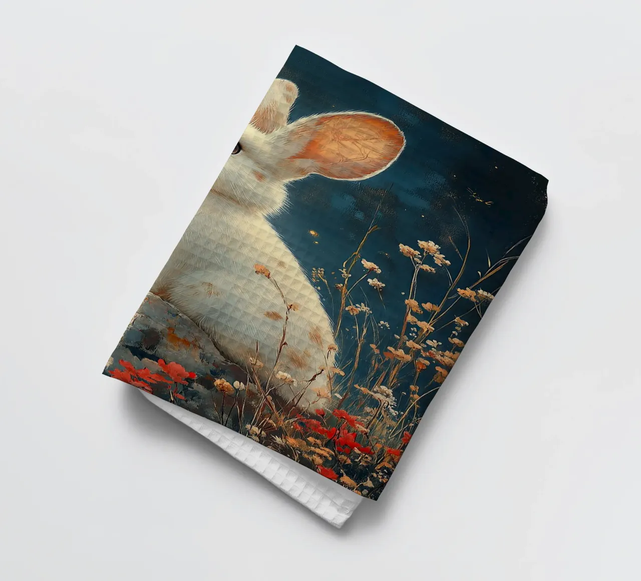 Un coniglio pieno di gioia di vivere canovaccio da cucina da Nikis Art Studio