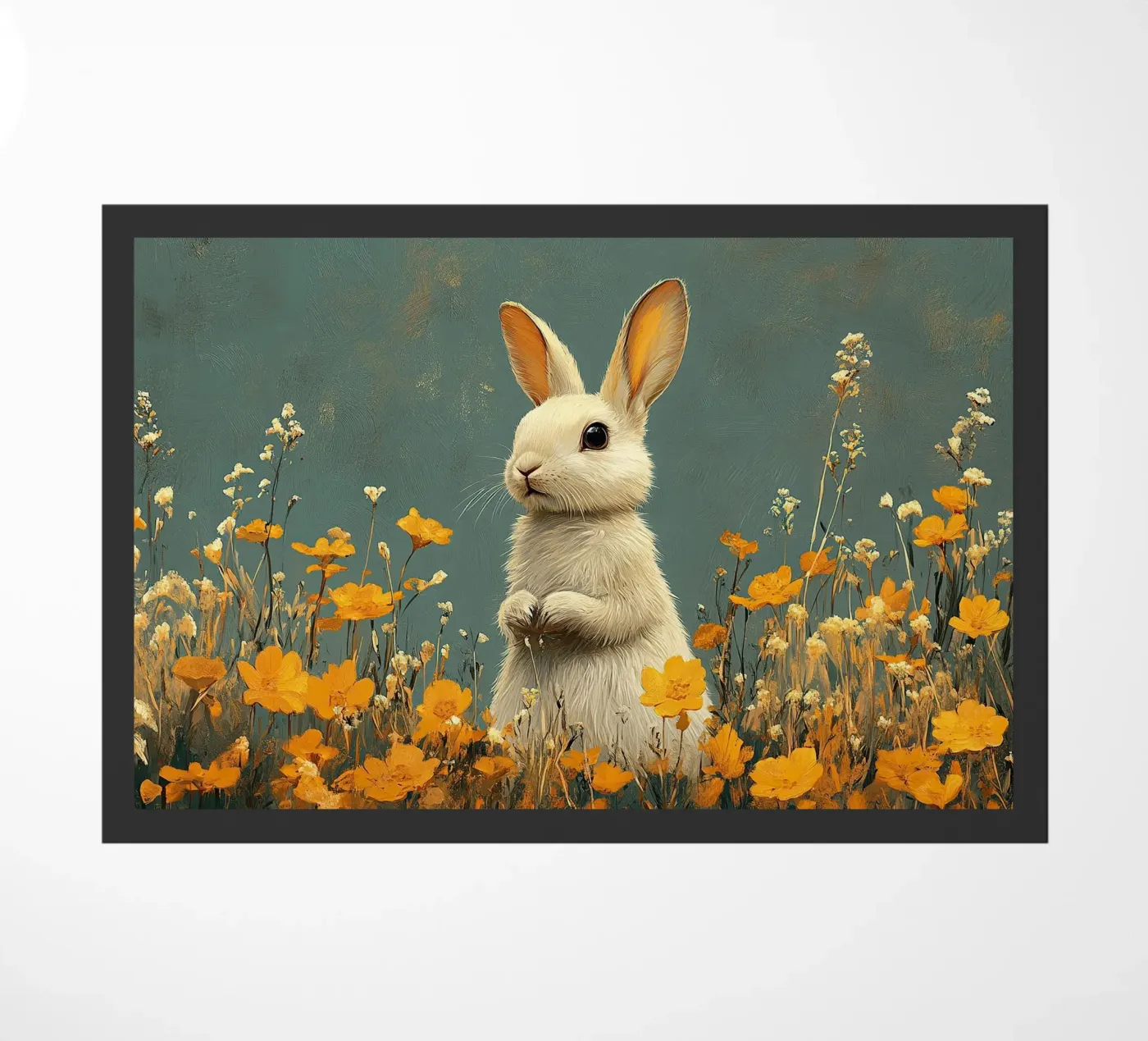 Rabbit doormat by Nikis Art Studio