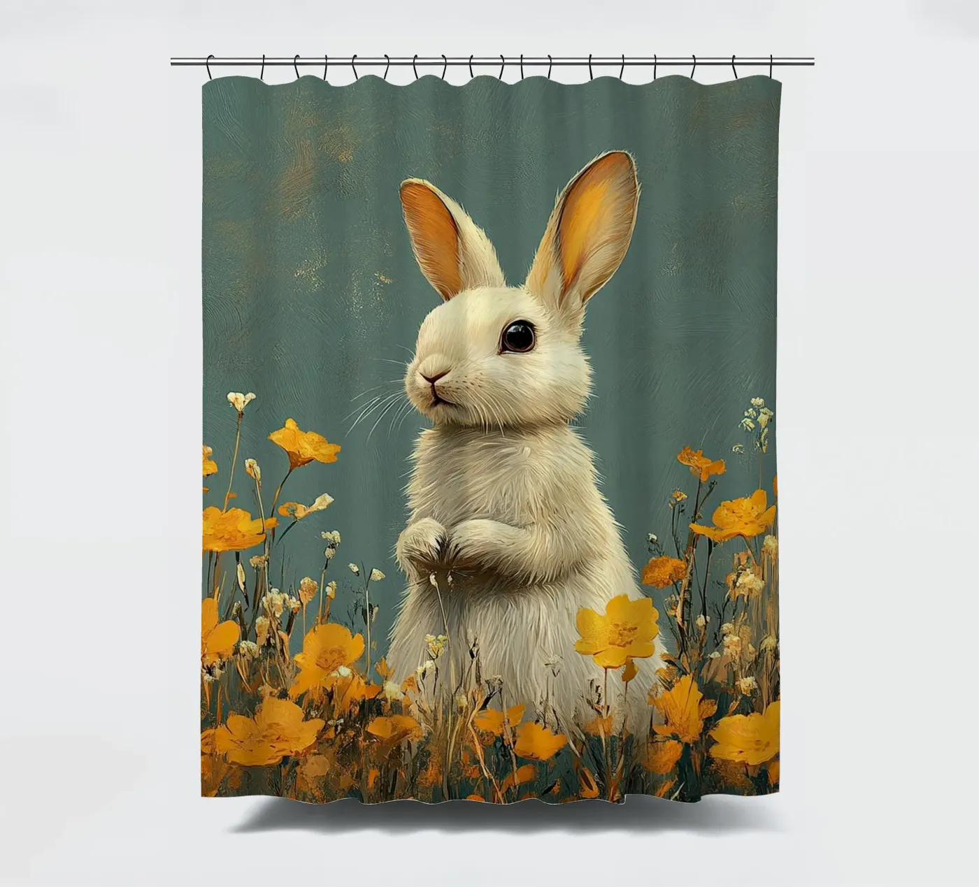 Rabbit Duschvorhang von Nikis Art Studio