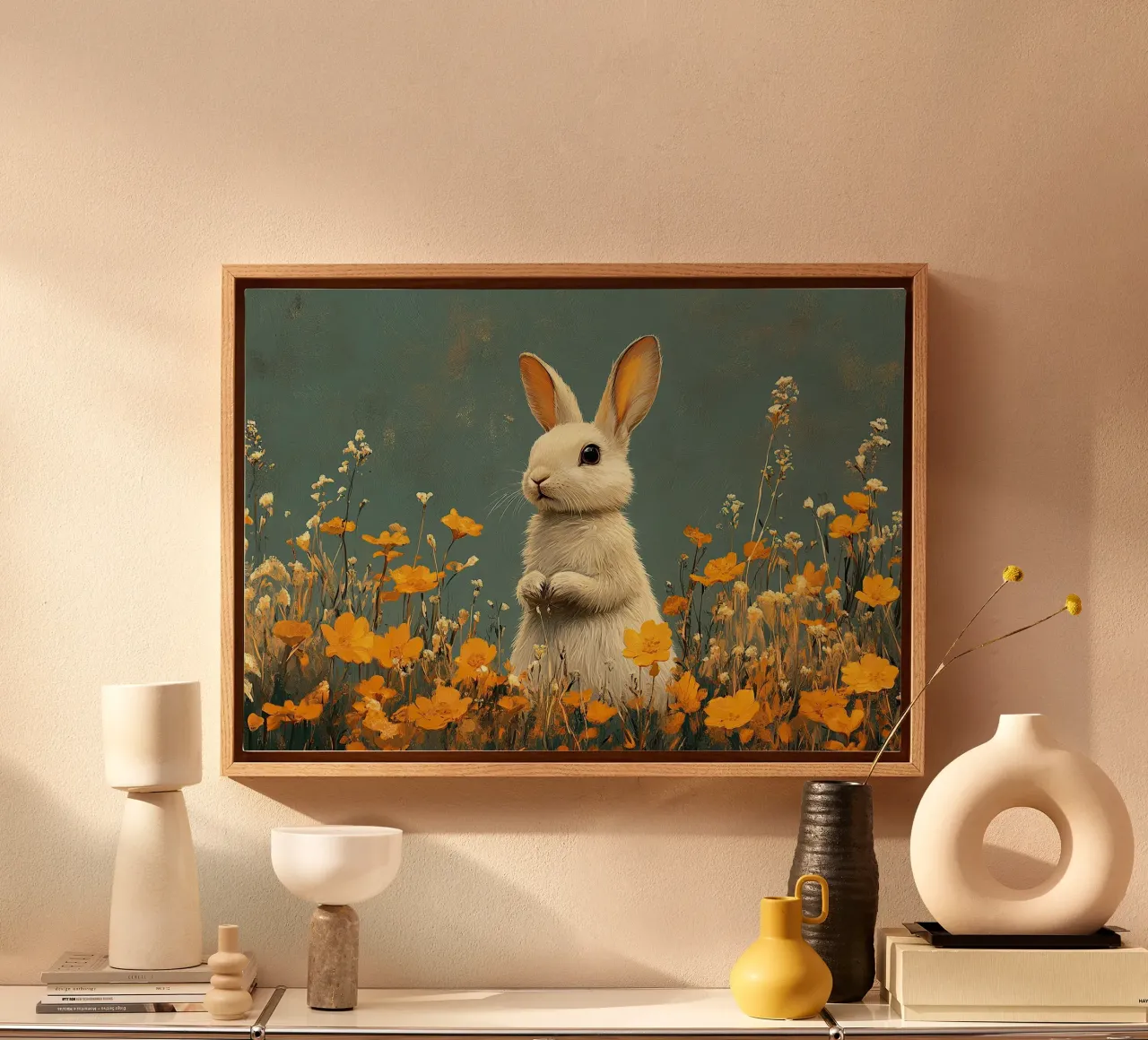 Rabbit canvas by Nikis Art Studio