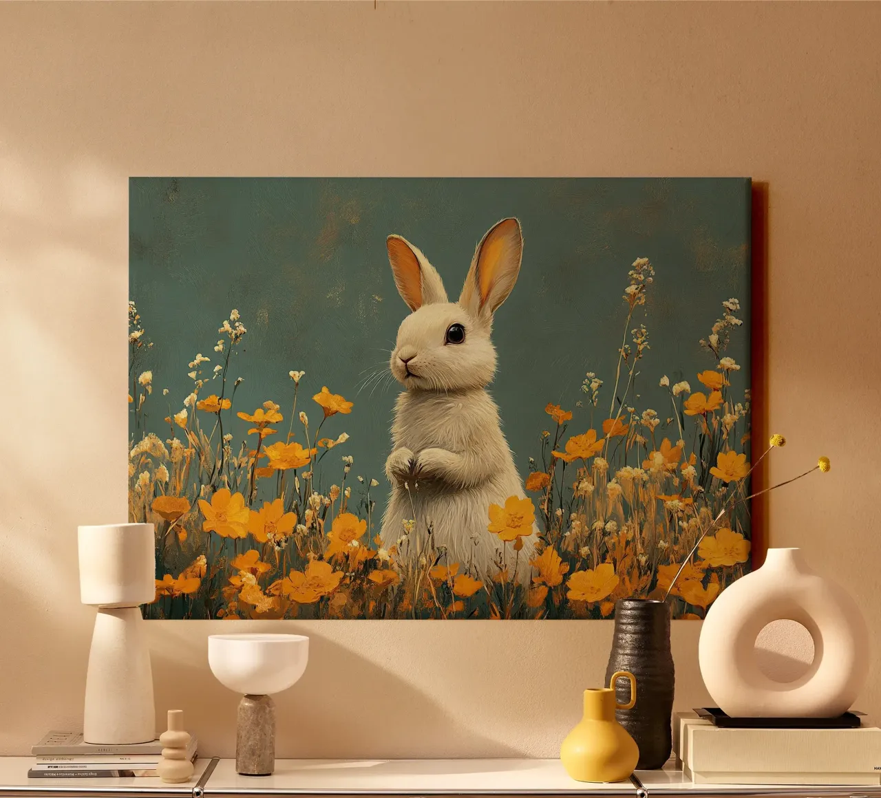 Rabbit canvas by Nikis Art Studio