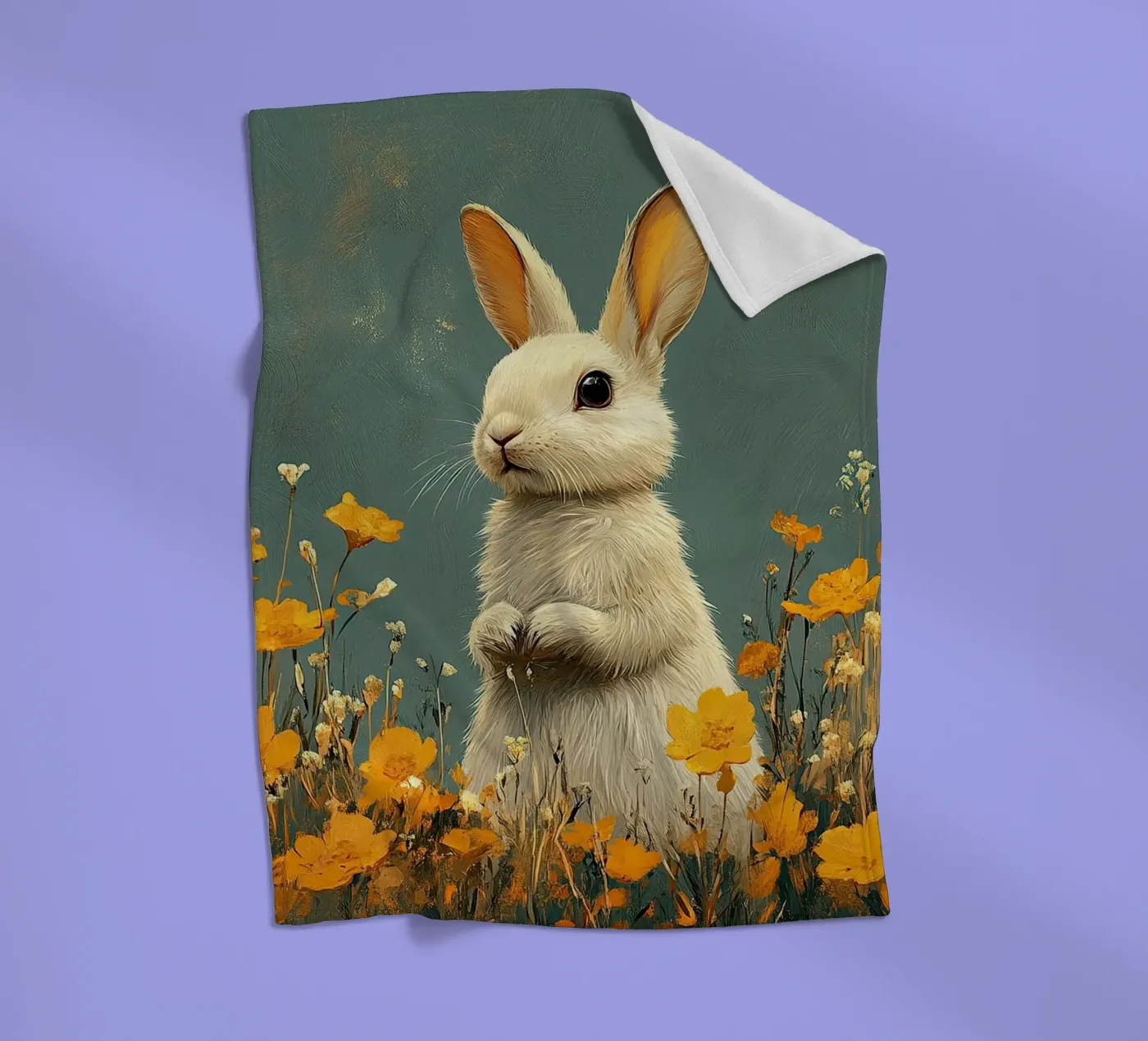 Rabbit fleecedeken van Nikis Art Studio