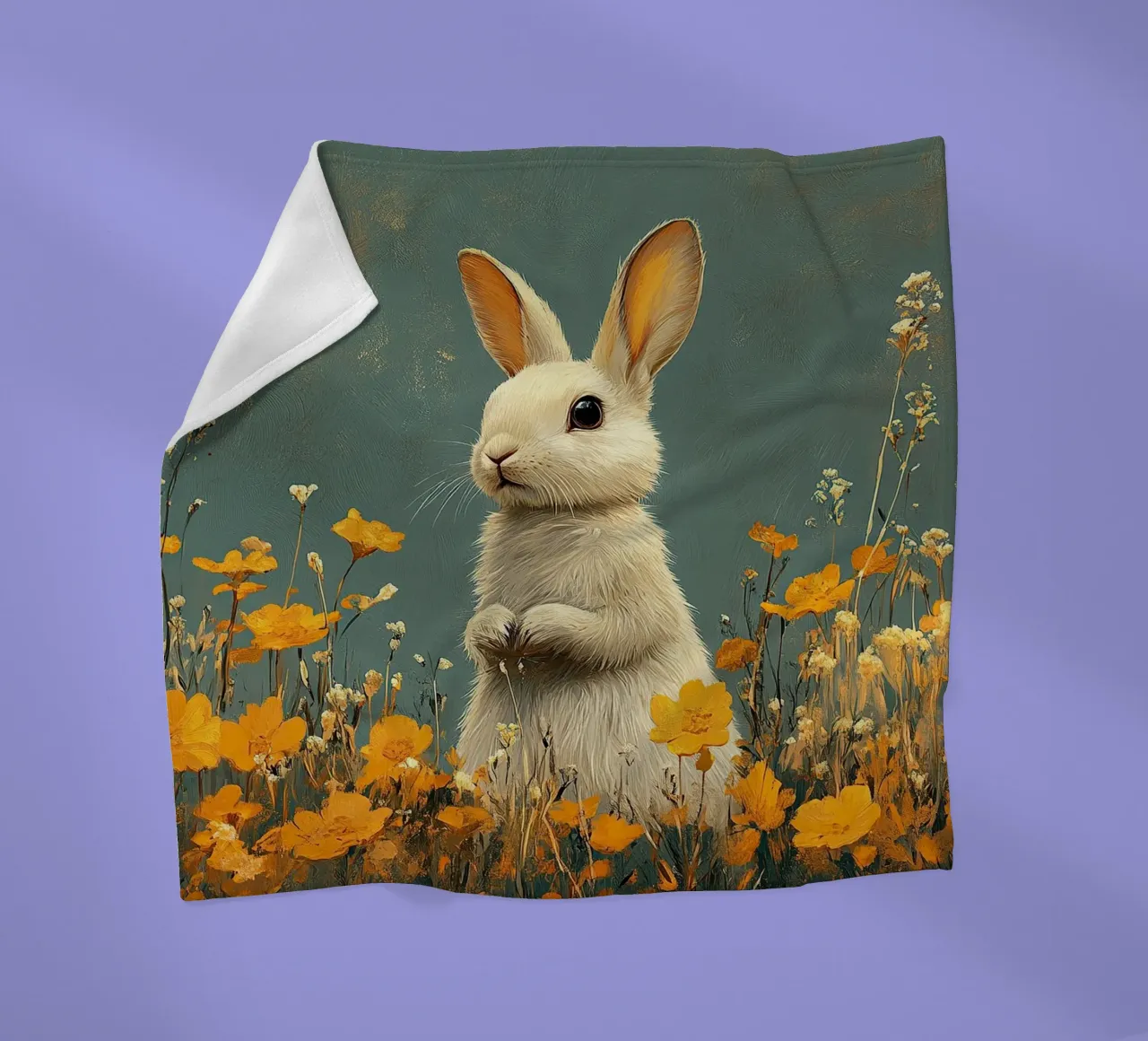 Konijn fleecedeken van Nikis Art Studio