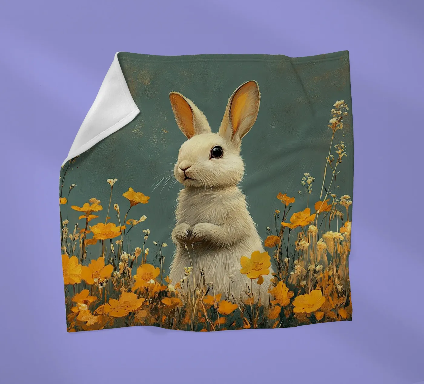 Rabbit fleecedeken van Nikis Art Studio