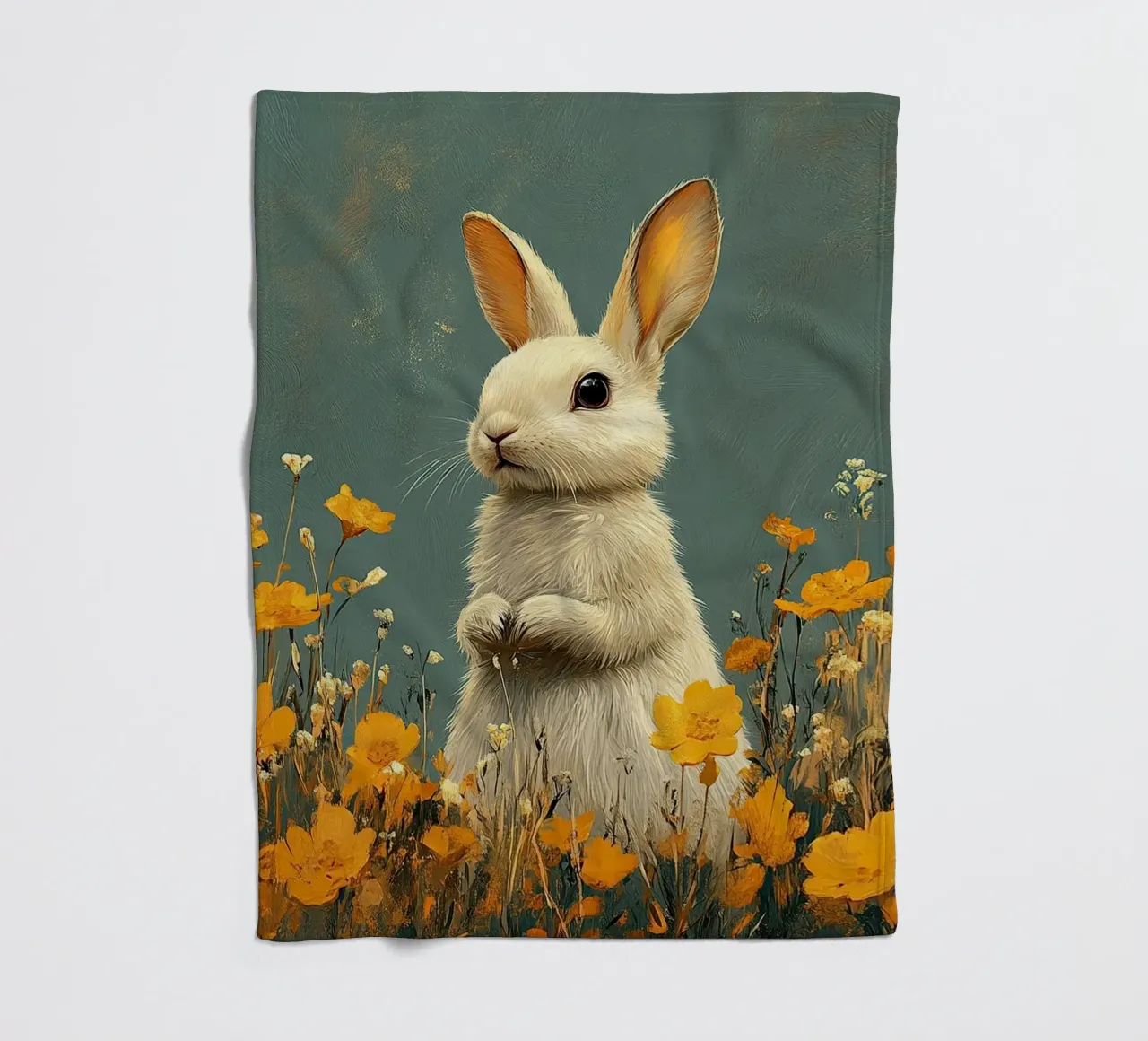 Konijn fleecedeken van Nikis Art Studio