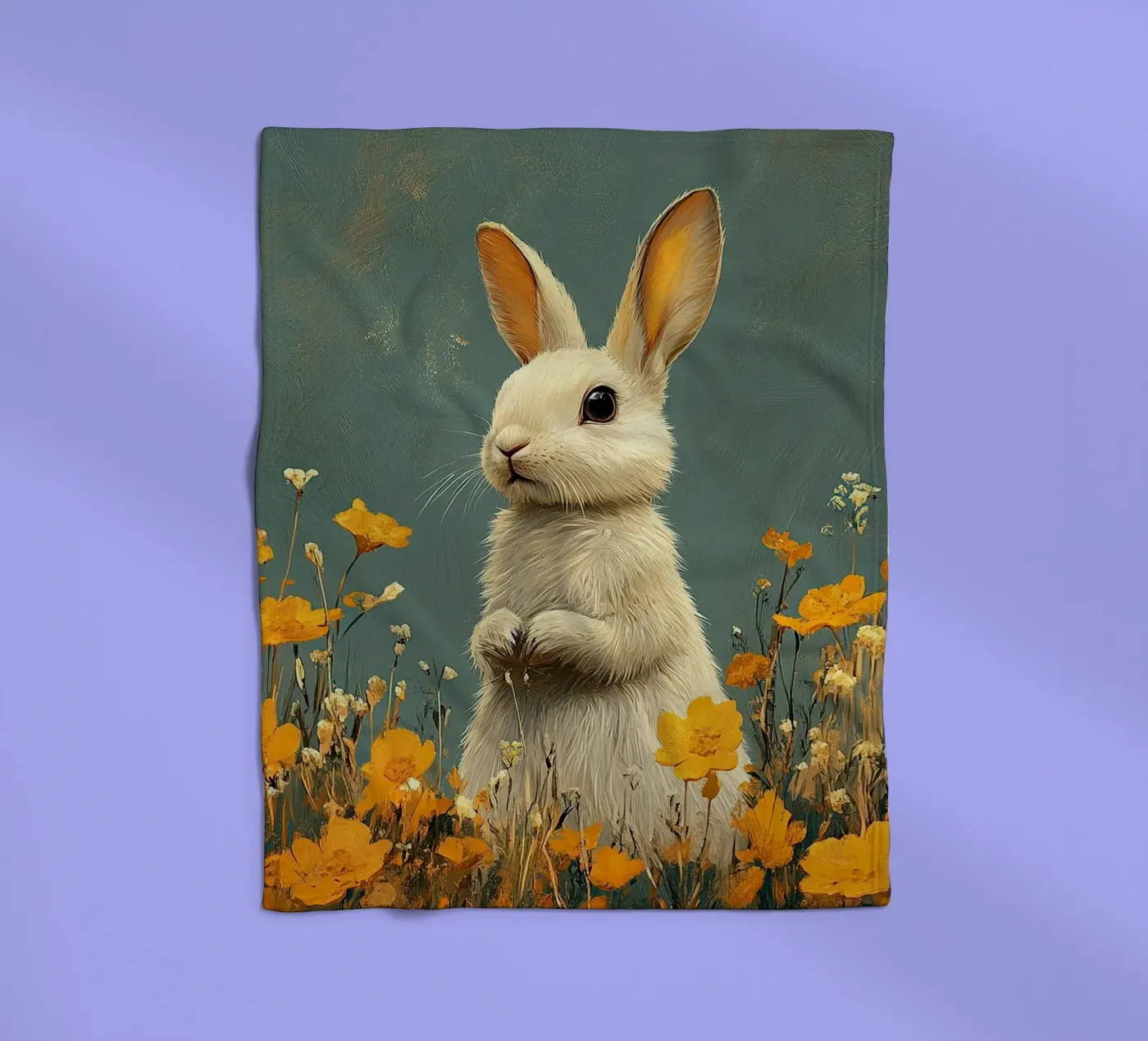 Rabbit fleecedeken van Nikis Art Studio