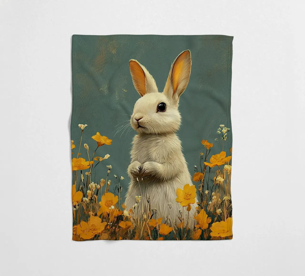 Konijn fleecedeken van Nikis Art Studio