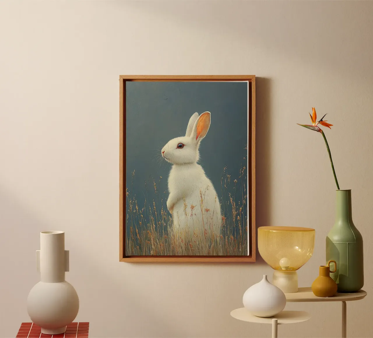 Rabbit canvas by Nikis Art Studio