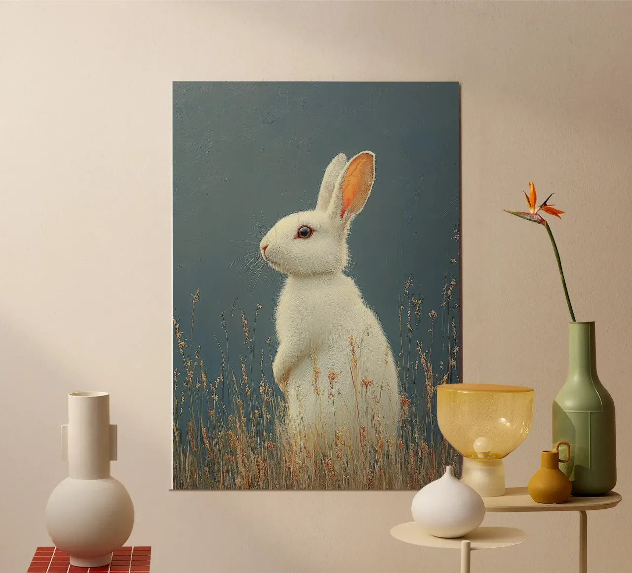 Coniglio poster con telaio in plastica da Nikis Art Studio