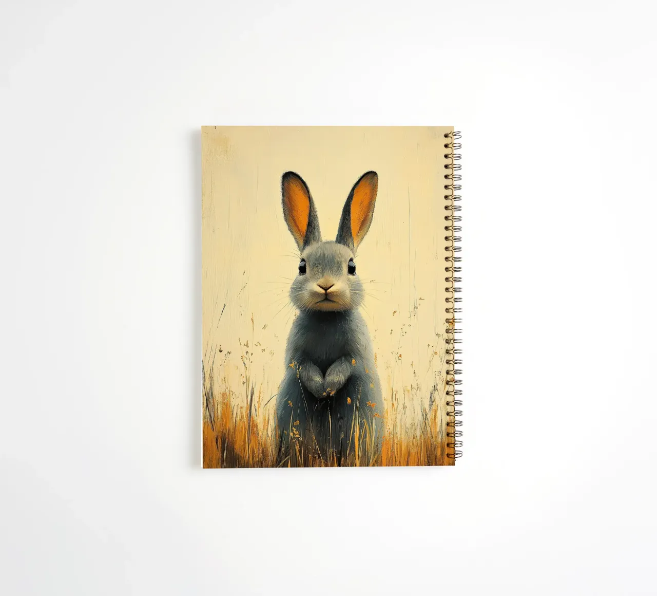 A rabbit enjoying the moment spiral notebook by Nikis Art Studio