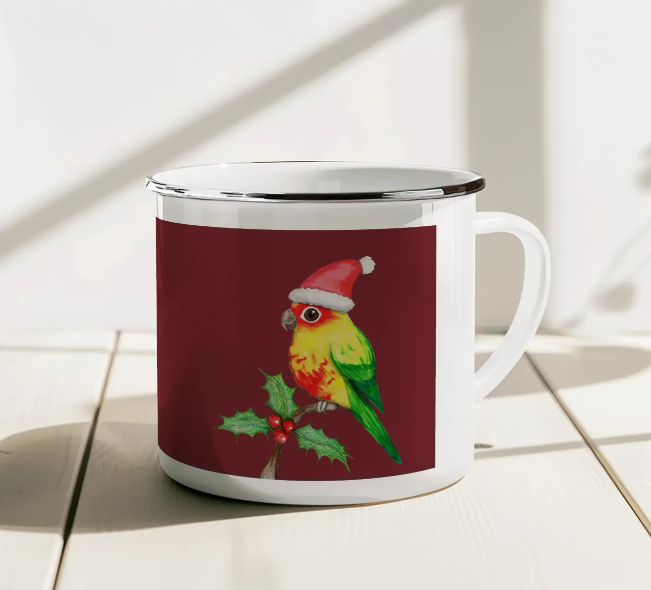 Conuro del sole di Natale tazza in smalto da BwiseLizzy