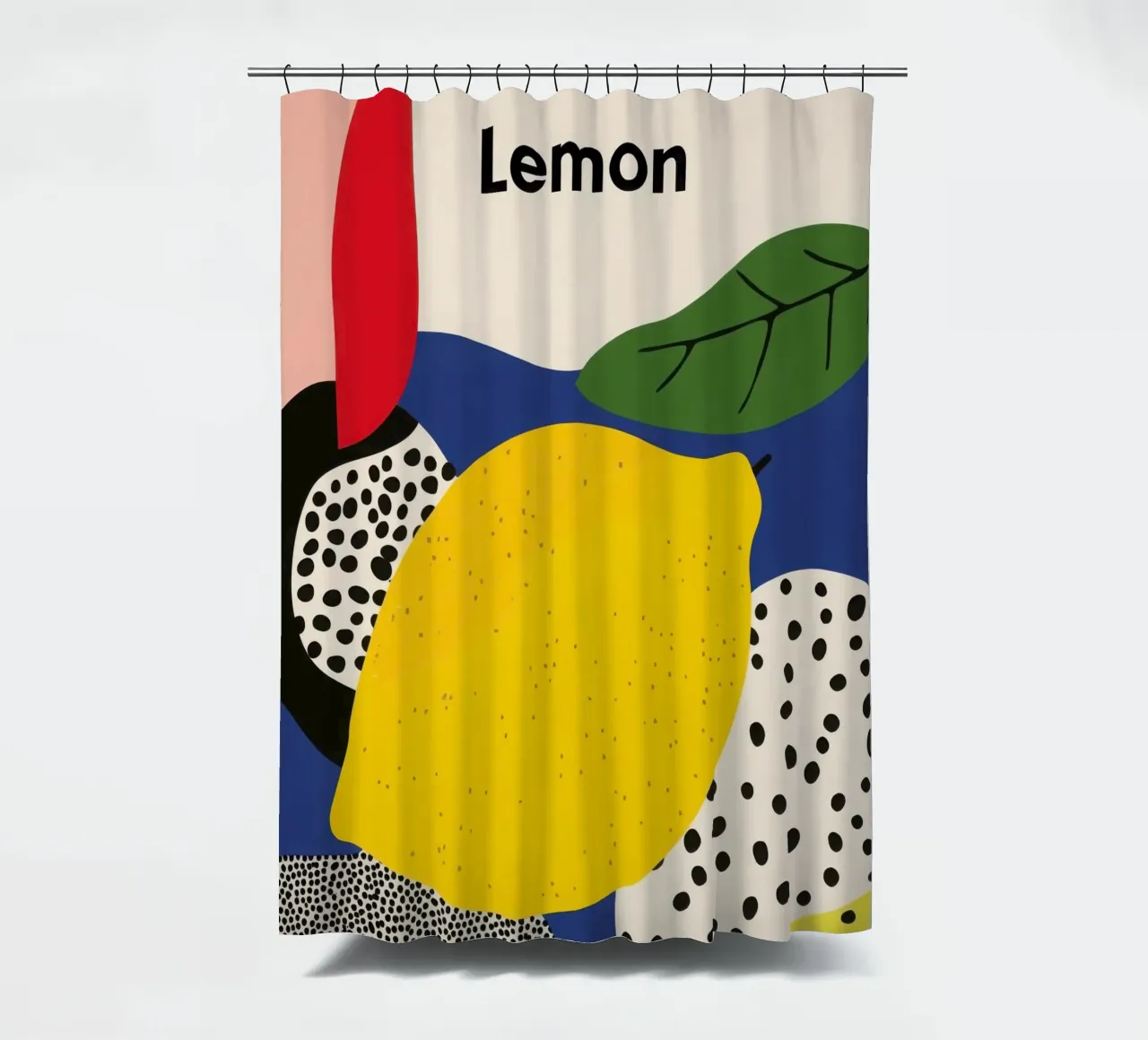 Zitrone Abstrait Duschvorhang von Pop and Fruits - Affiches & posters