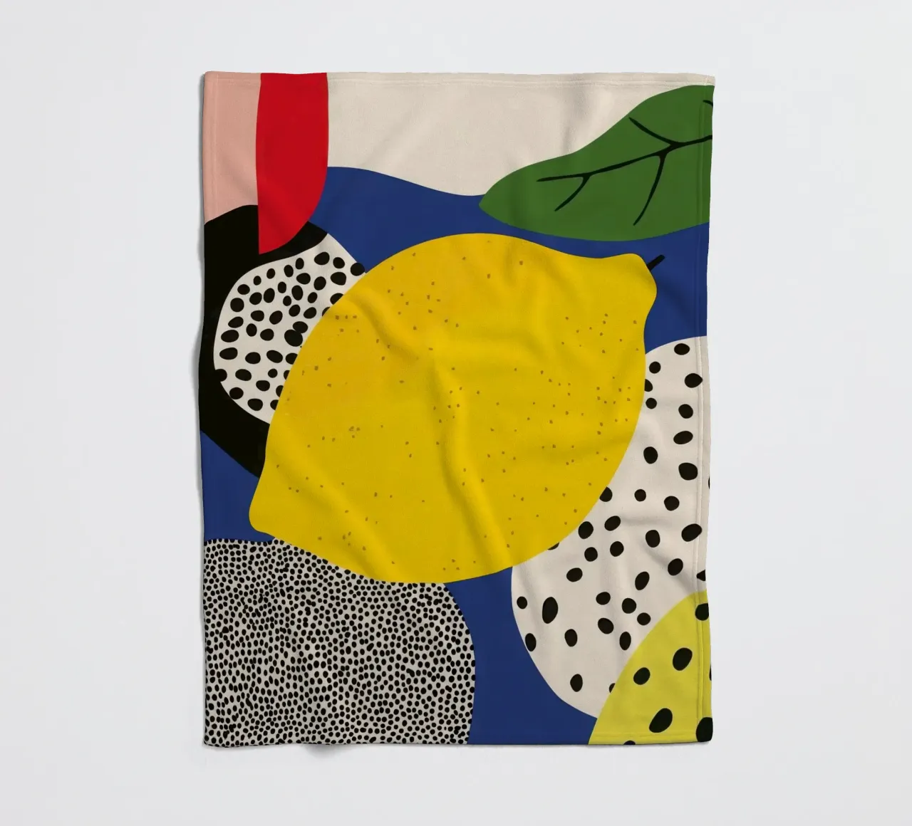 Zitrone Abstrait Fleecedecke von Pop and Fruits - Affiches & posters