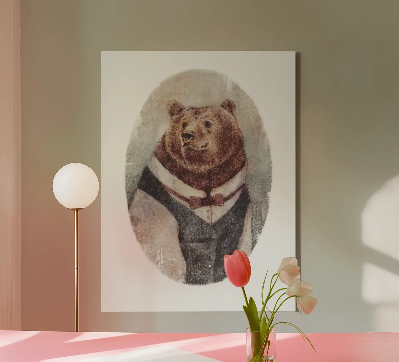 The Old Gentleman - Timeless Charm and Wisdom canvas with Floater frame by mikekoubou