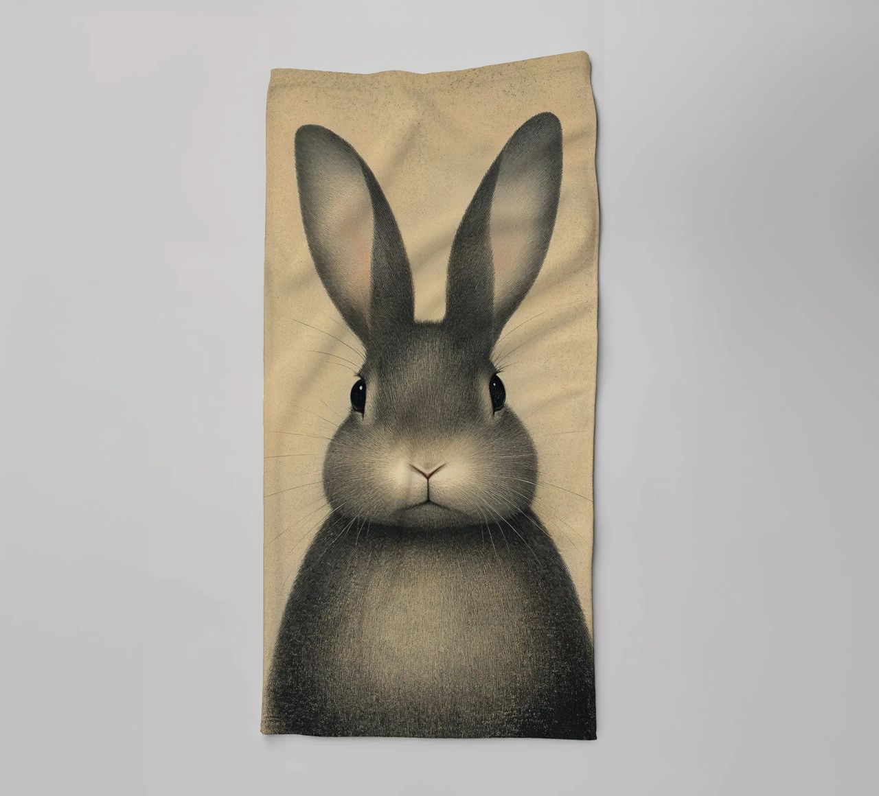 A rabbit that greets the morning towel by Nikis Art Studio