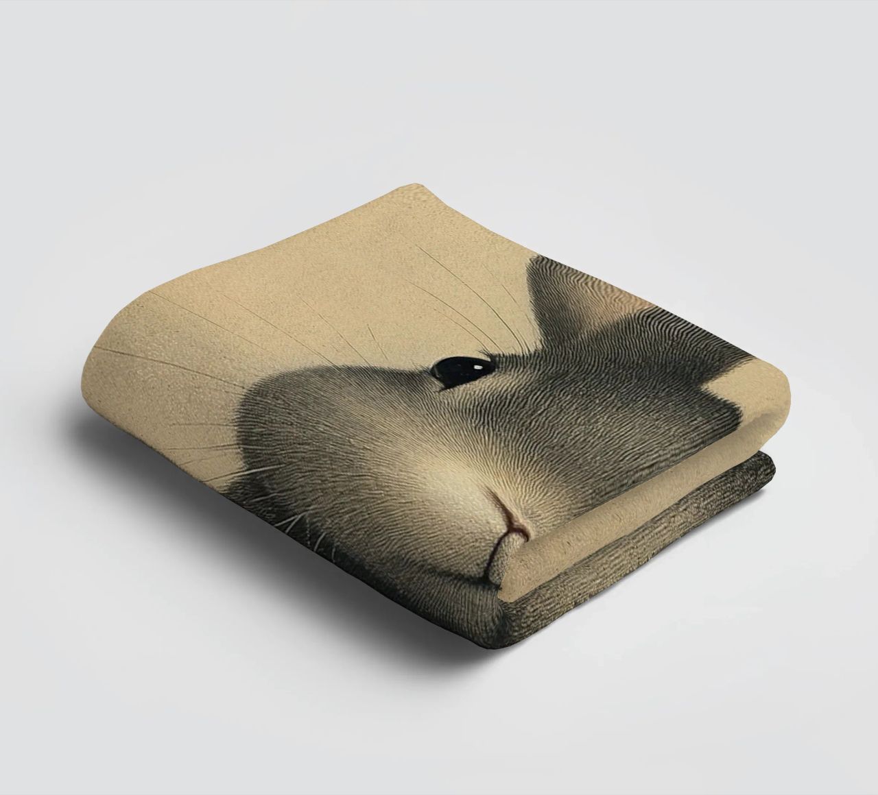 A rabbit that greets the morning towel by Nikis Art Studio