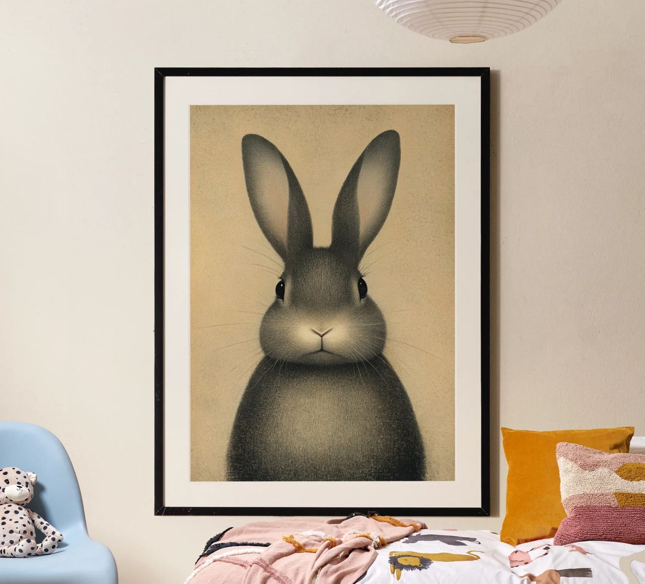 A rabbit that greets the morning poster by Nikis Art Studio