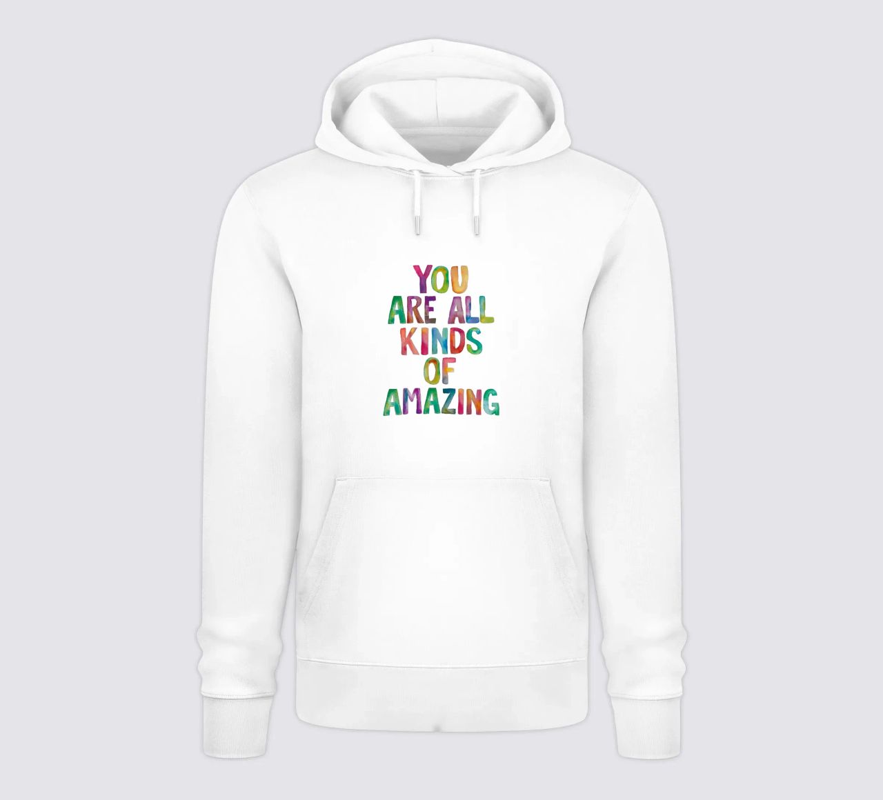 Sei tutti i tipi di incredibile design tipografico arcobaleno felpa con cappuccio da THE MOTIVATED TYPE