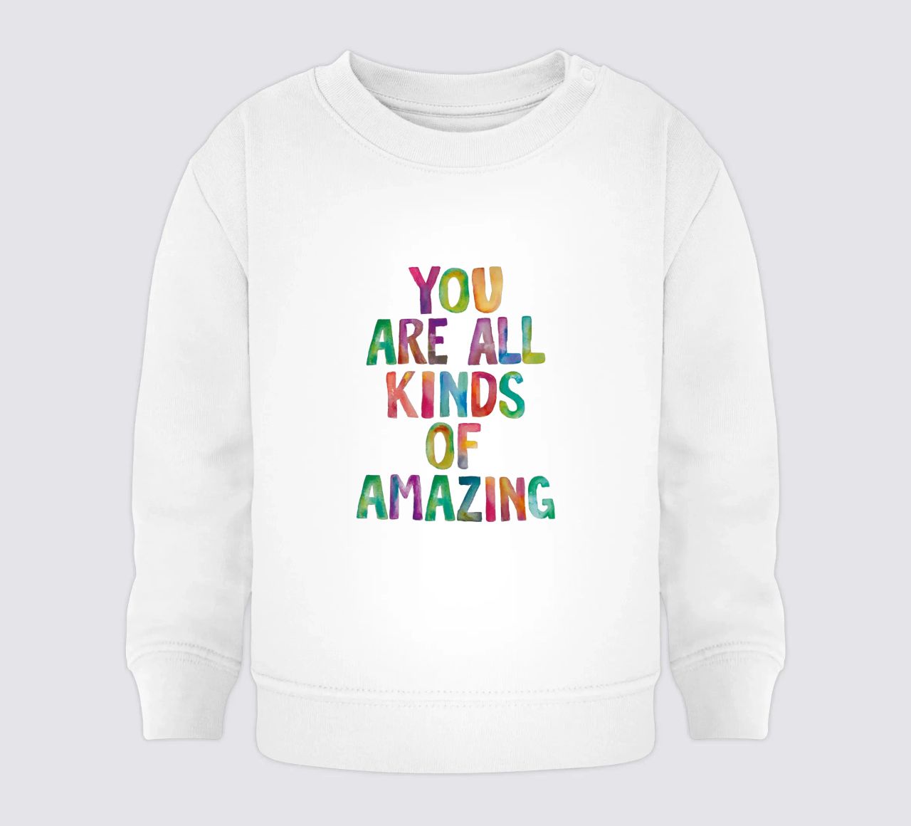 Sei tutti i tipi di incredibile design tipografico arcobaleno felpa neonato da THE MOTIVATED TYPE