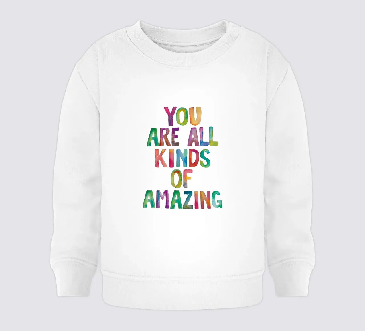 Sei tutti i tipi di incredibile design tipografico arcobaleno felpa neonato da THE MOTIVATED TYPE
