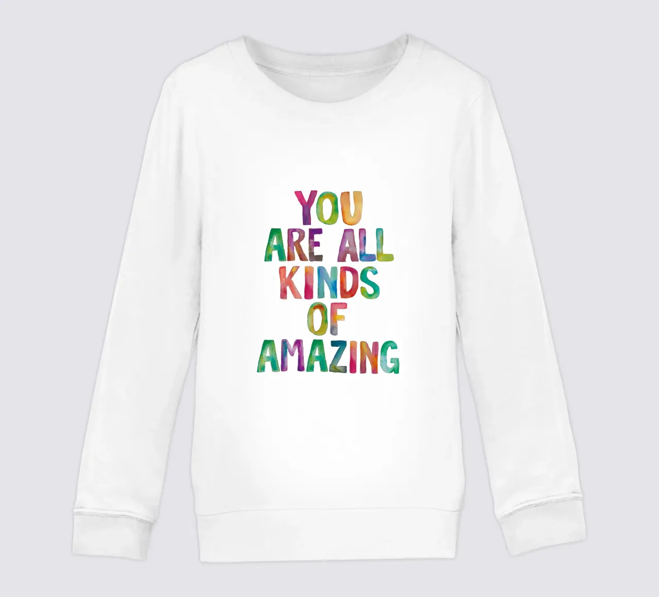 Sei tutti i tipi di incredibile design tipografico arcobaleno felpa bambino da THE MOTIVATED TYPE