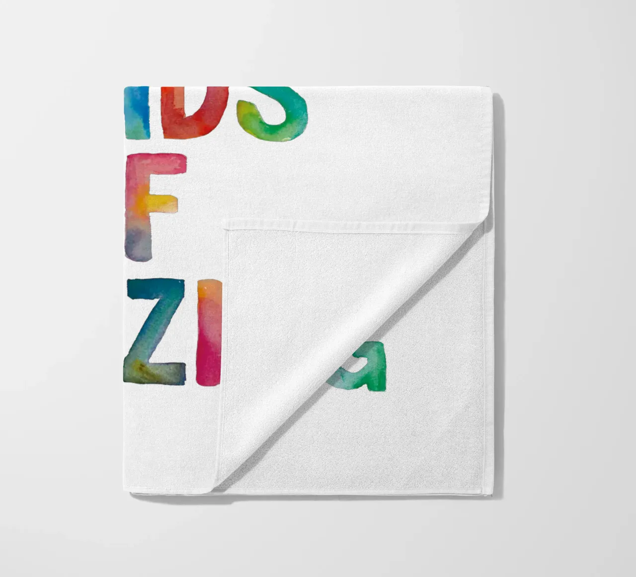 Sei tutti i tipi di incredibile design tipografico arcobaleno telo mare da THE MOTIVATED TYPE