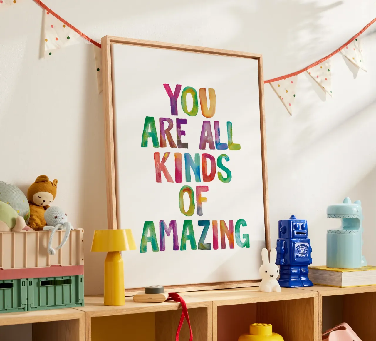 You Are All Kinds of Amazing Rainbow Typography Design canvas by THE MOTIVATED TYPE