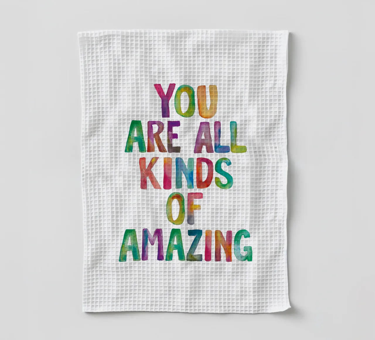Sei tutti i tipi di incredibile design tipografico arcobaleno canovaccio da cucina da THE MOTIVATED TYPE