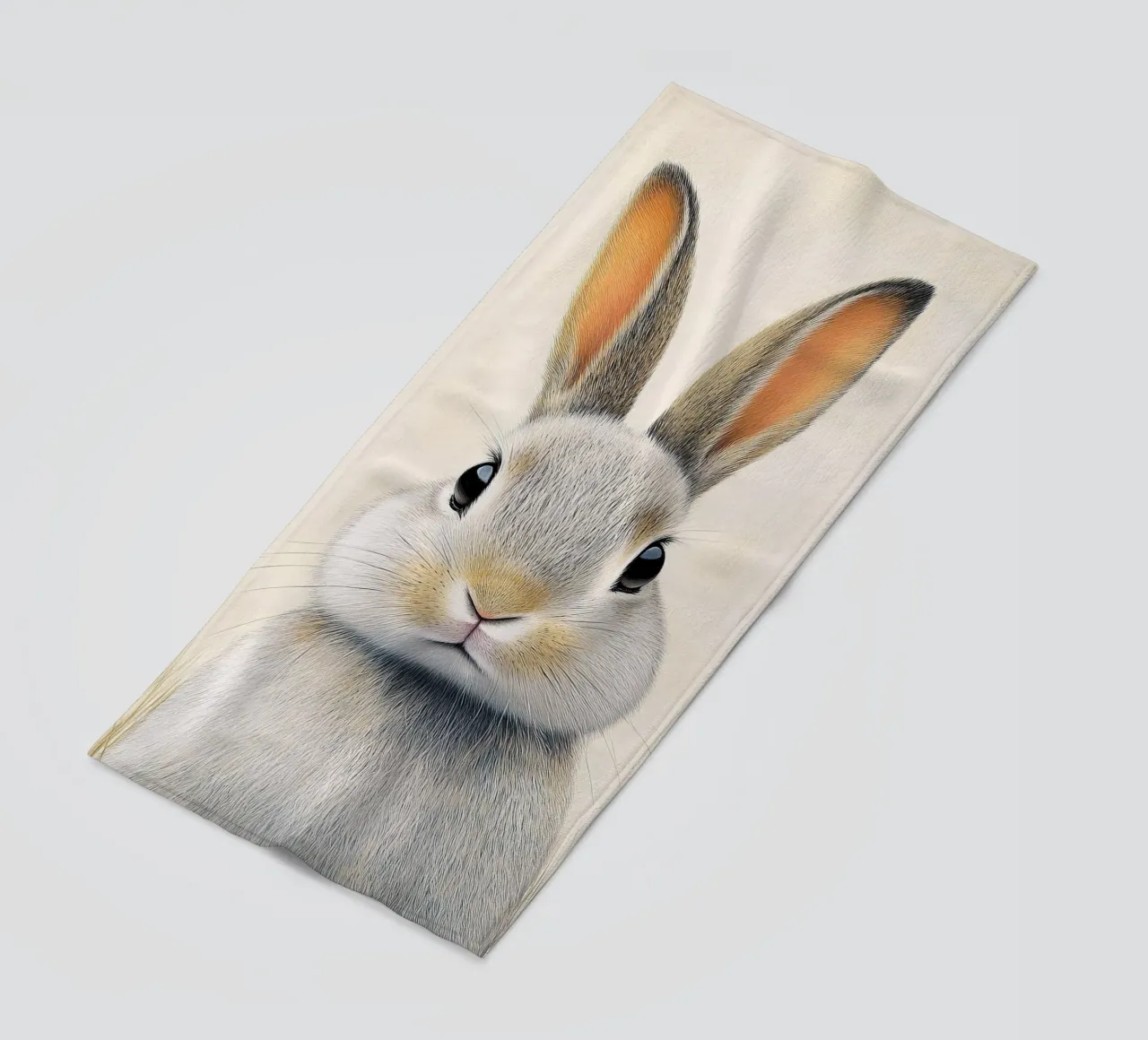 Rabbit: The leap of freedom beach towel by Nikis Art Studio