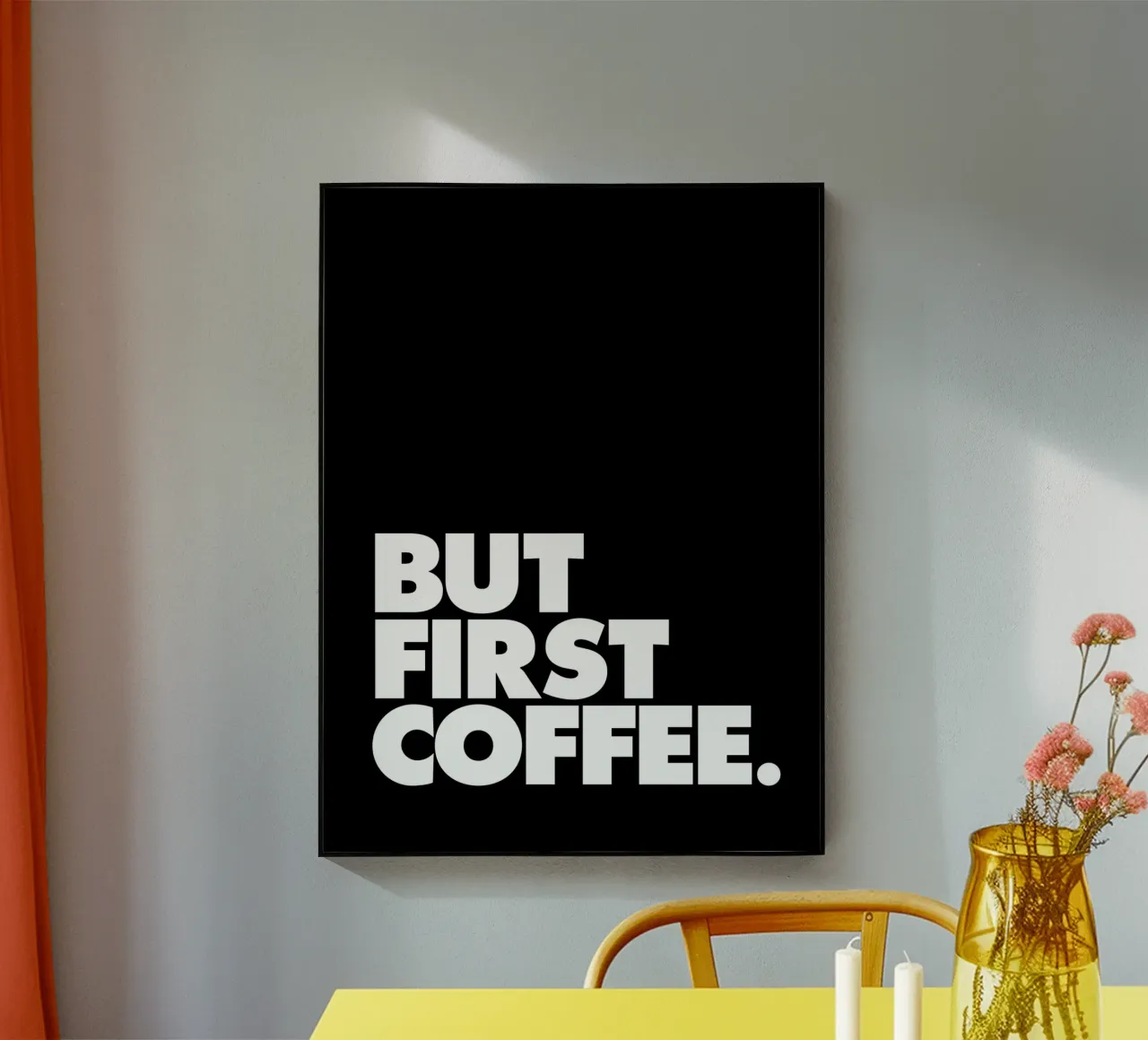 Ma prima il caffè Design tipografico in bianco e nero plexiglass da THE MOTIVATED TYPE