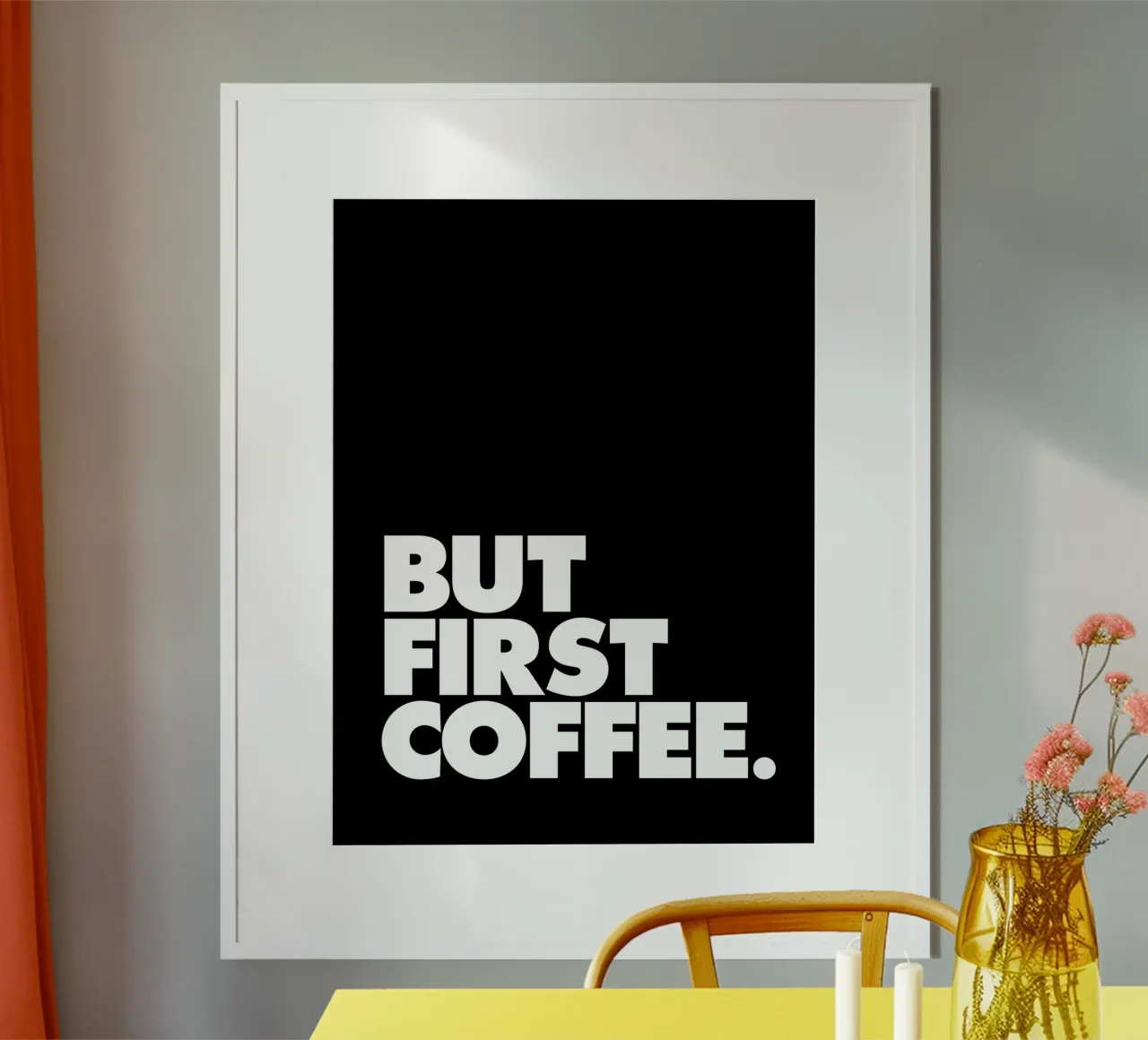 Ma prima il caffè Design tipografico in bianco e nero carta hahnemühle da THE MOTIVATED TYPE