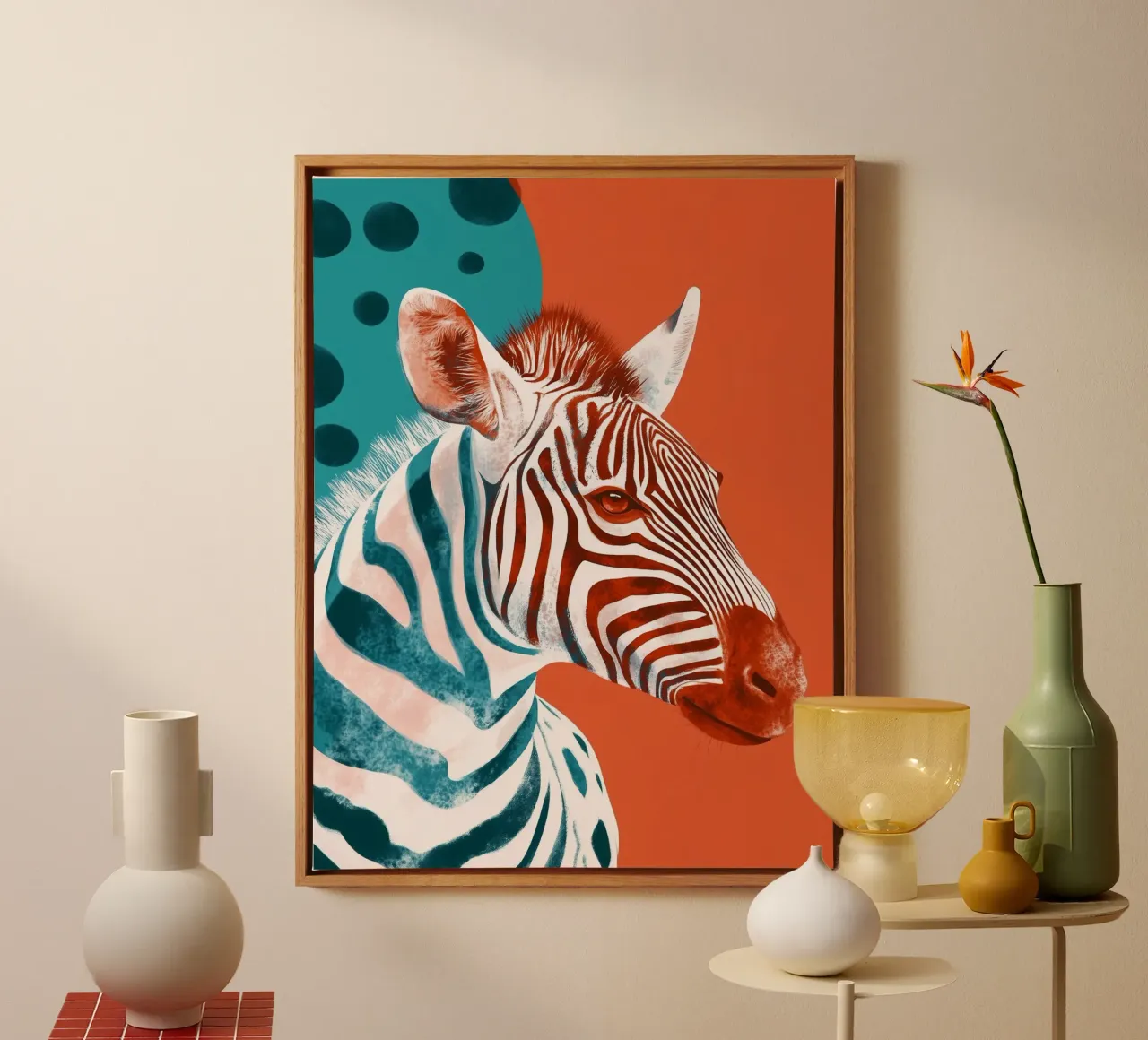 Zebra canvas met Baklijst van Sabrina Ziegenhorn