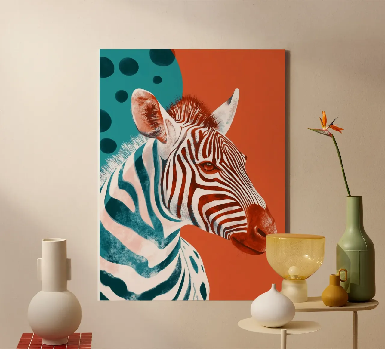 Zebra Leinwand mit Schattenfugenrahmen von Sabrina Ziegenhorn