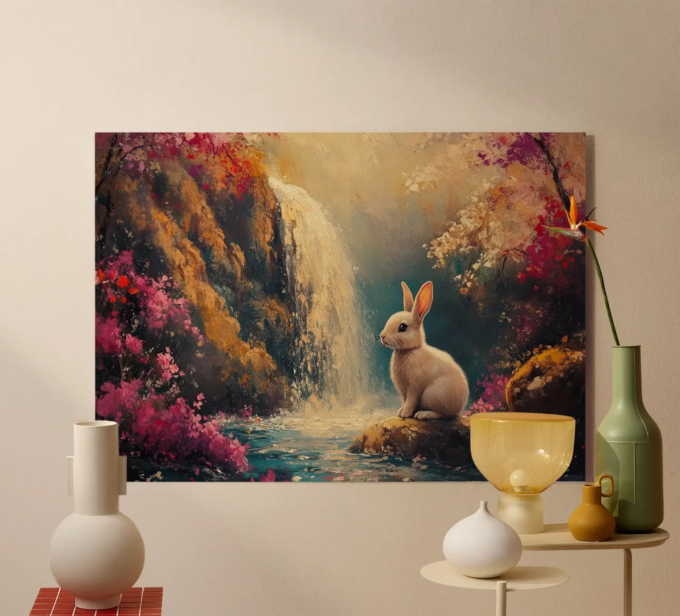 Kaninchen Acryl-Glas von Nikis Art Studio