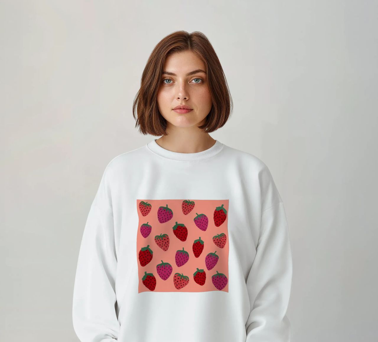 Strawberry Pattern sweatshirt by Illustration Raissa Oltmanns