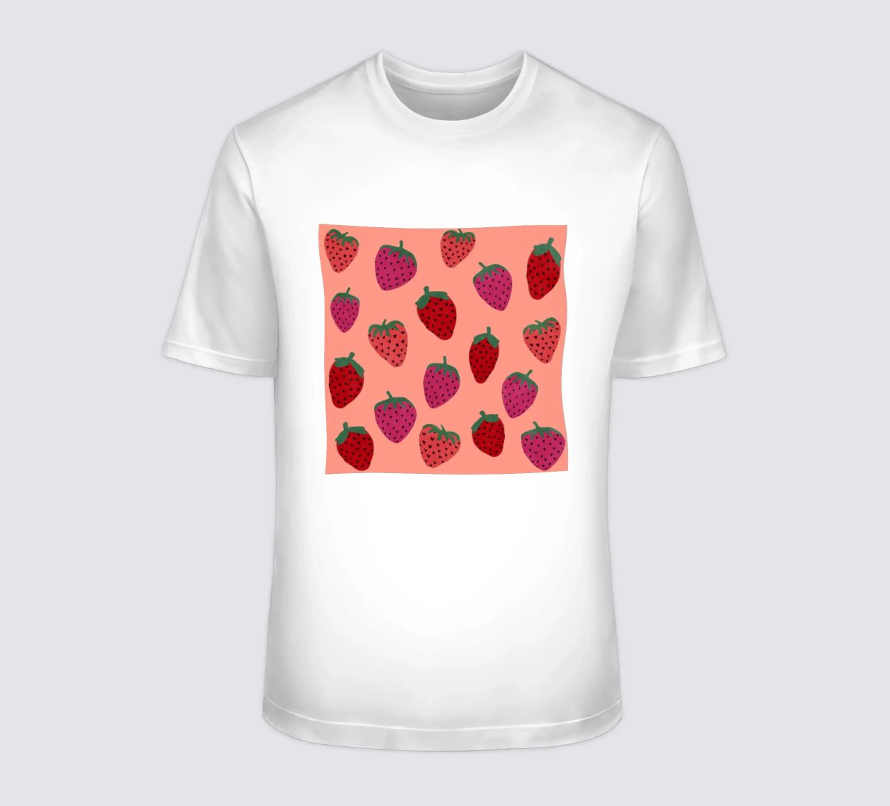 Strawberry Pattern t-shirt by Illustration Raissa Oltmanns