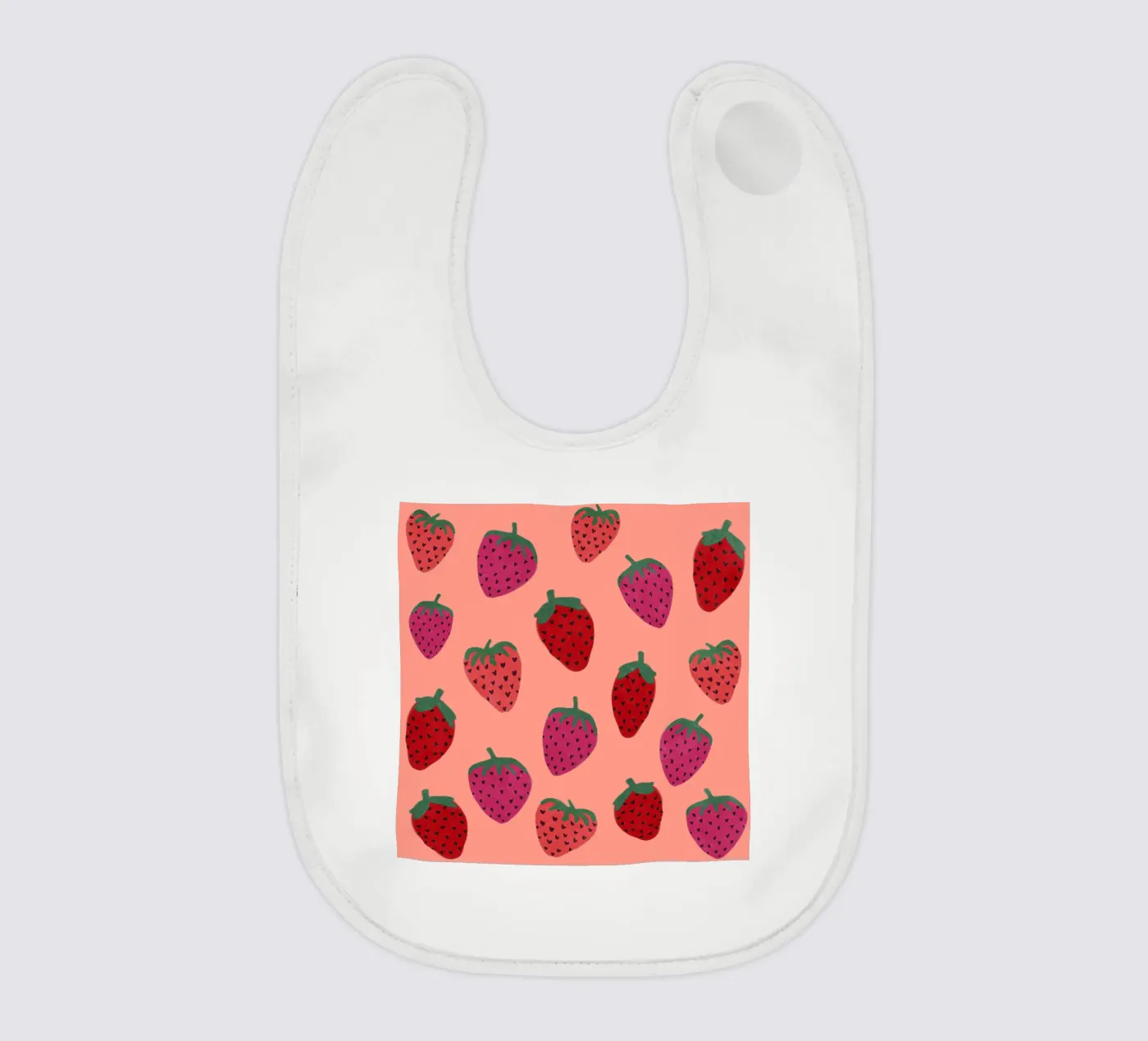 Strawberry Pattern Babylätzchen von Illustration Raissa Oltmanns