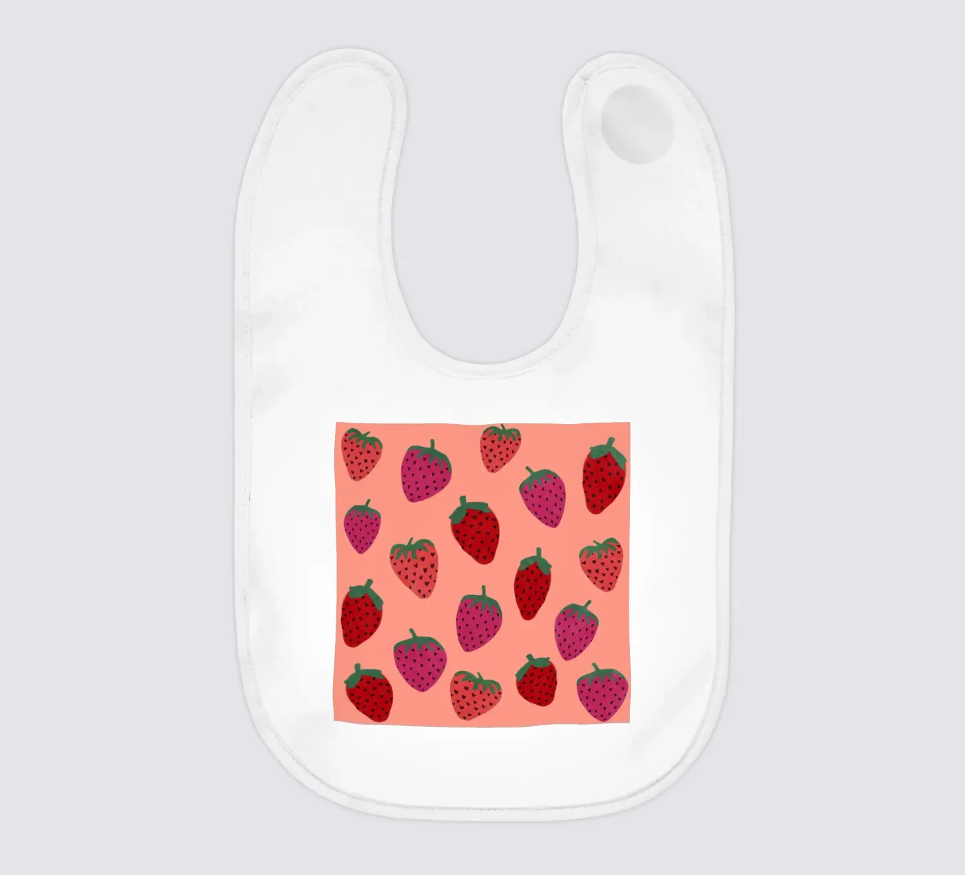Strawberry Pattern Babylätzchen von Illustration Raissa Oltmanns