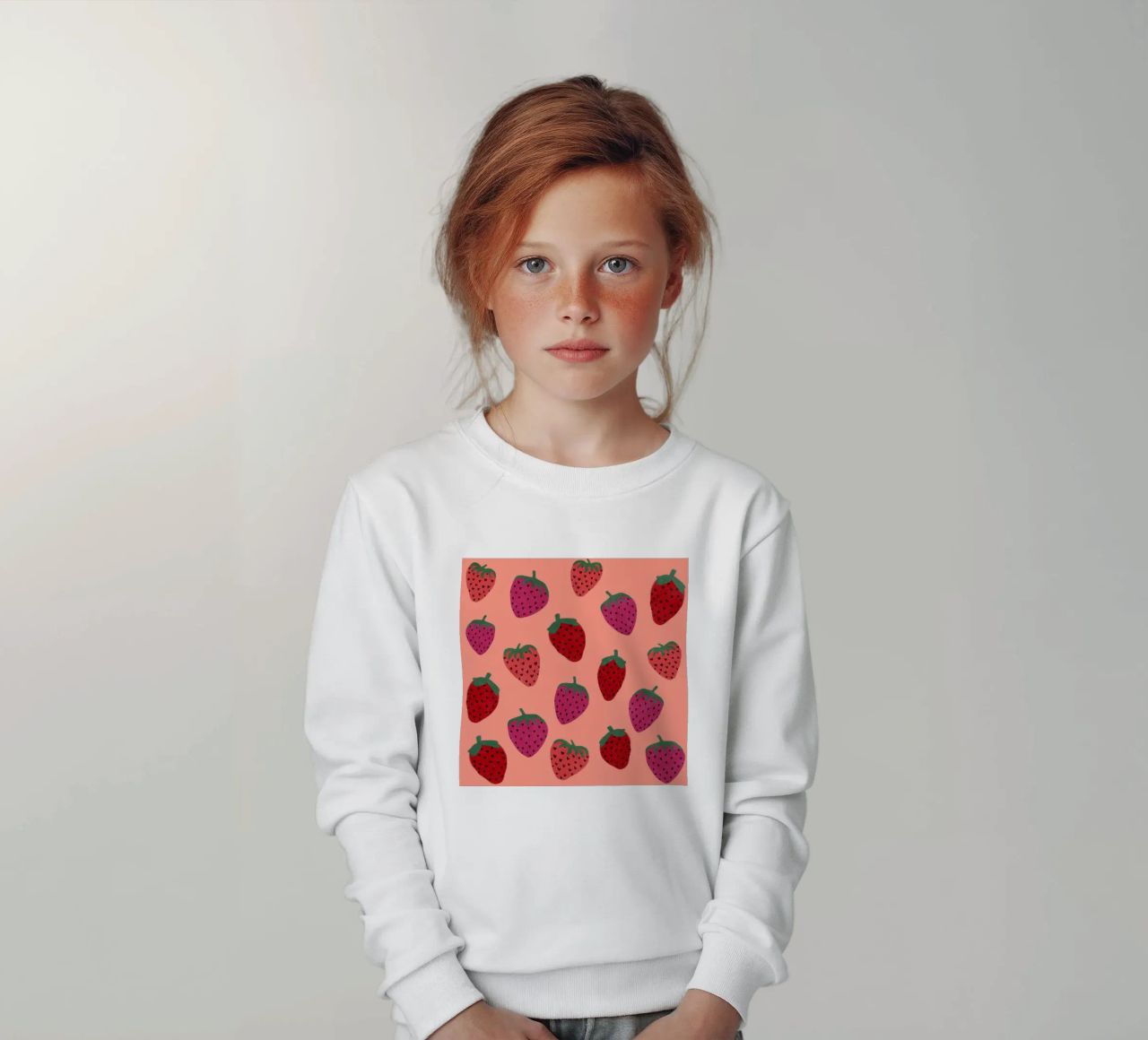 Strawberry Pattern felpa bambino da Illustration Raissa Oltmanns