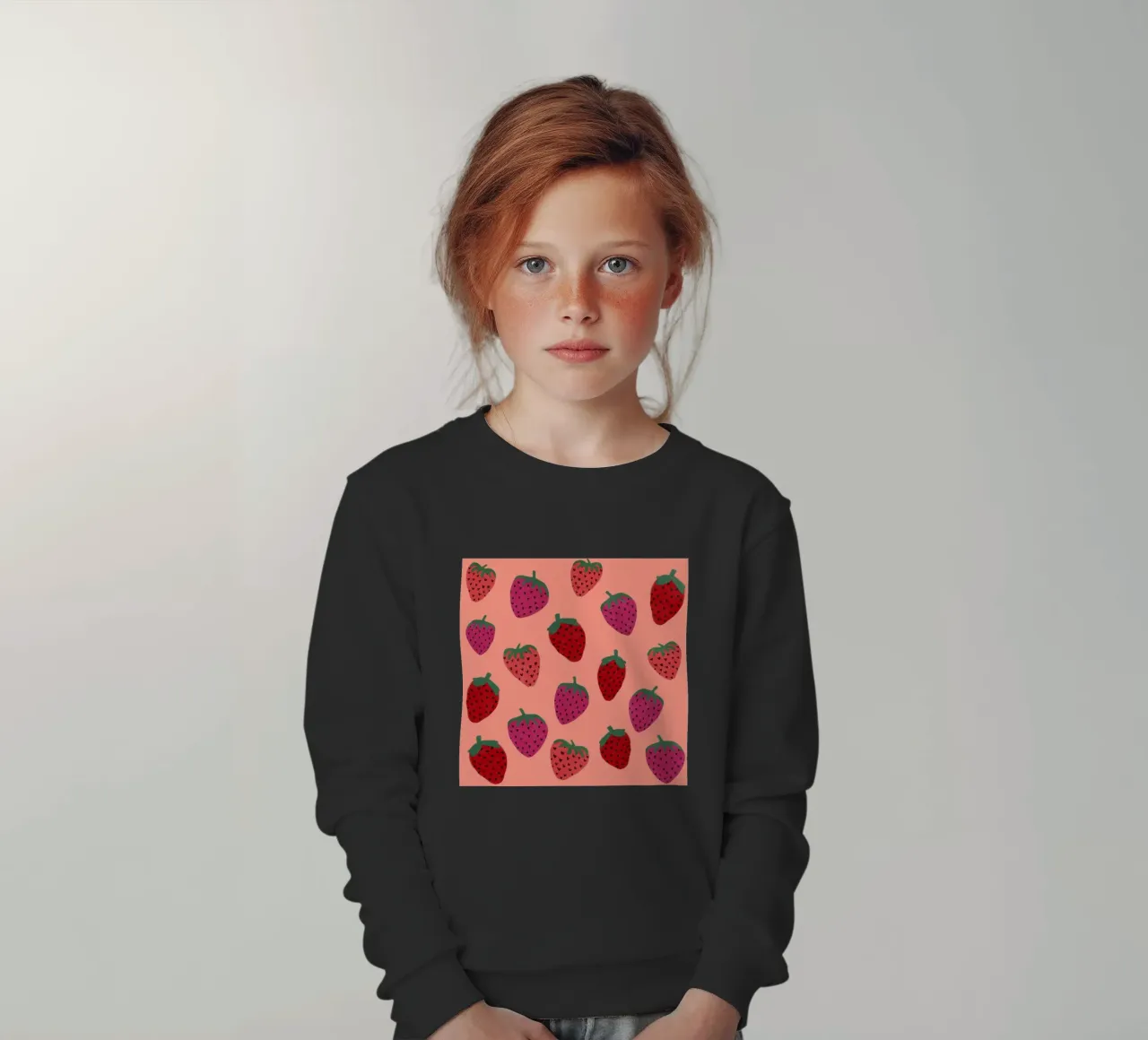 Strawberry Pattern felpa bambino da Illustration Raissa Oltmanns