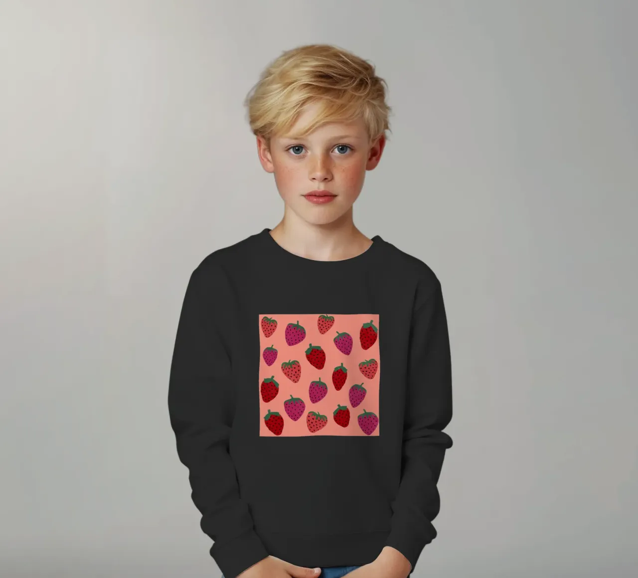 Strawberry Pattern felpa bambino da Illustration Raissa Oltmanns