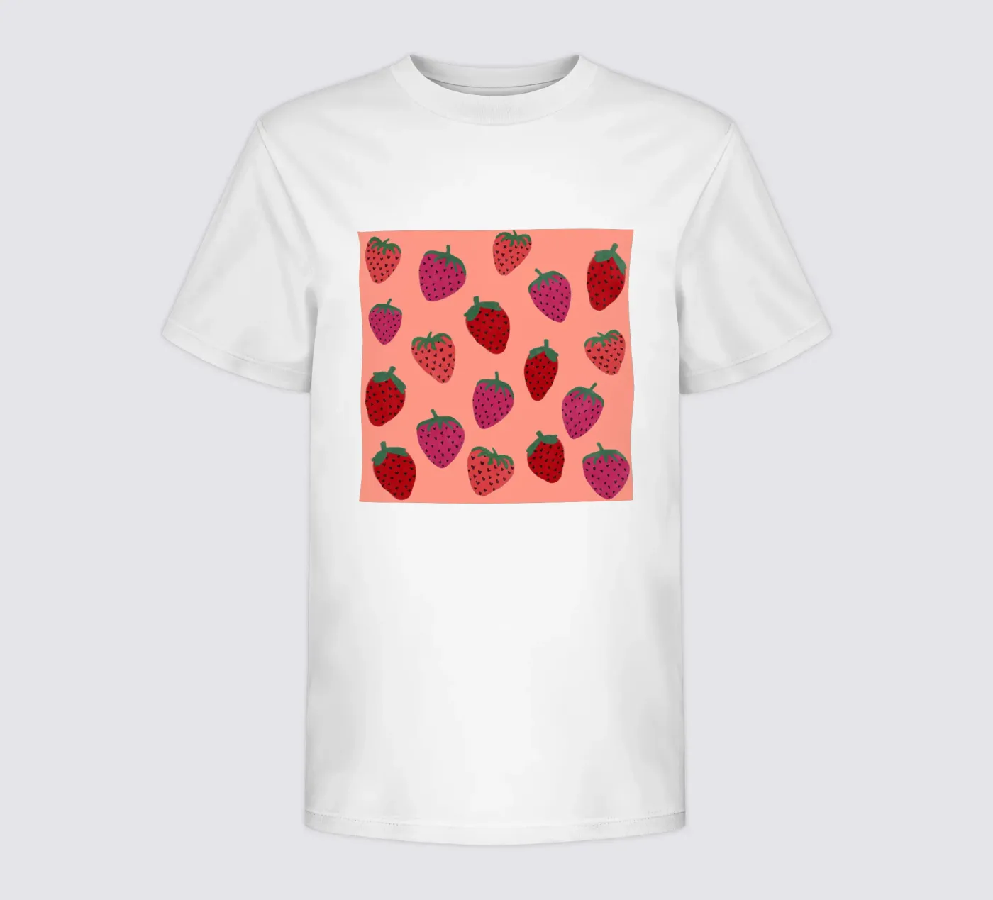 Strawberry Pattern kids t-shirt by Illustration Raissa Oltmanns