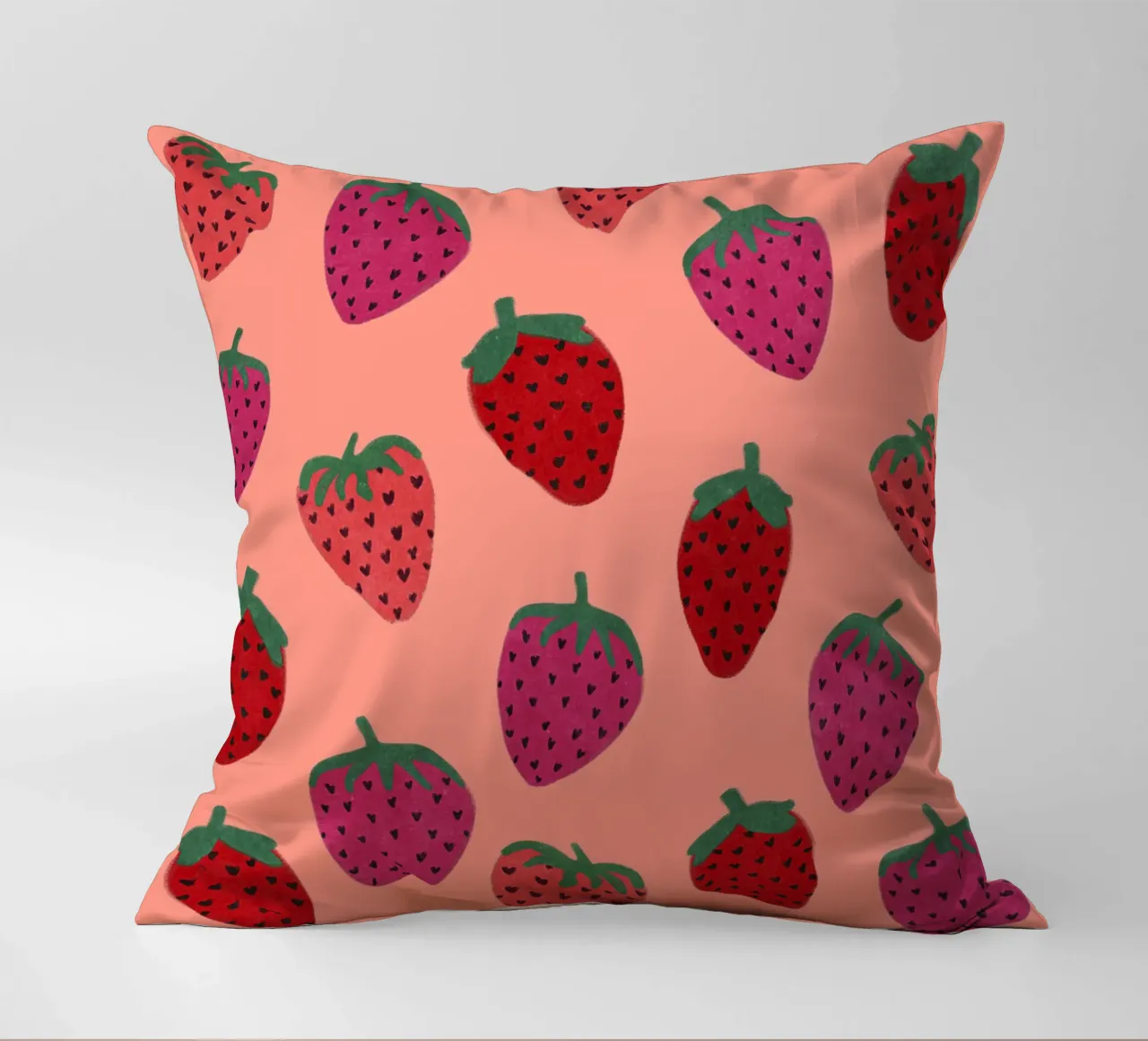 Strawberry Pattern cojín de Illustration Raissa Oltmanns