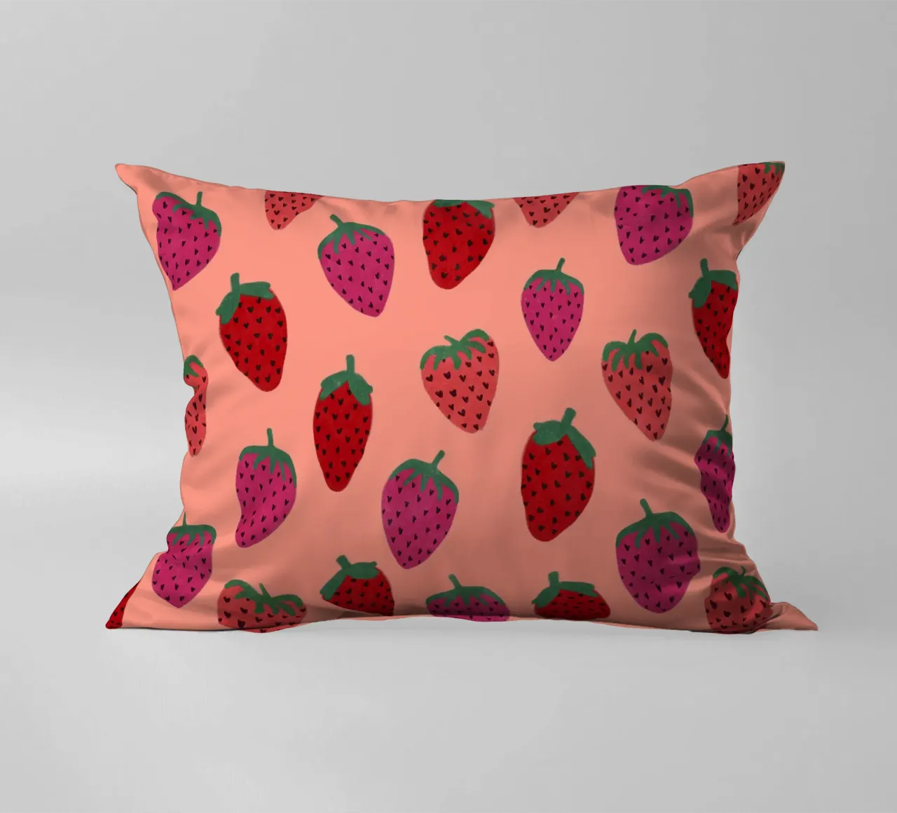 Strawberry Pattern cojín de Illustration Raissa Oltmanns