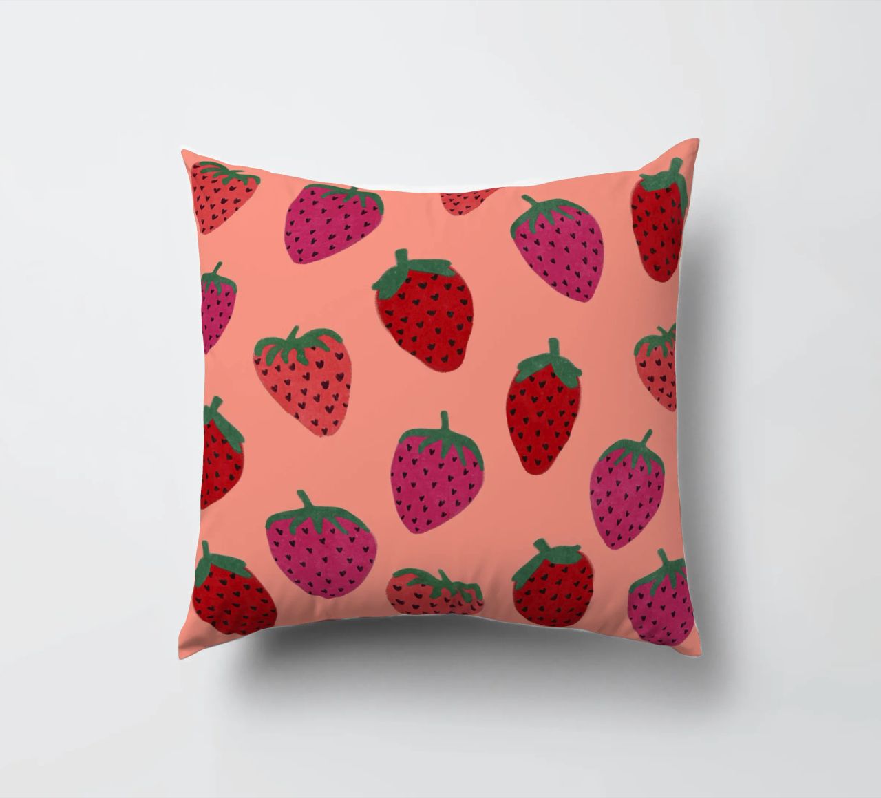 Strawberry Pattern cuscino da Illustration Raissa Oltmanns