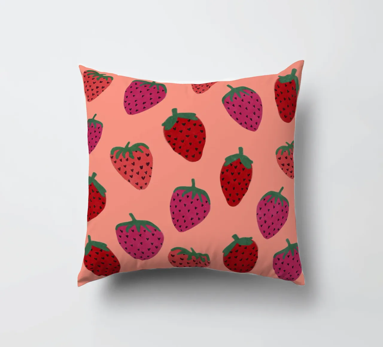 Strawberry Pattern cojín de Illustration Raissa Oltmanns
